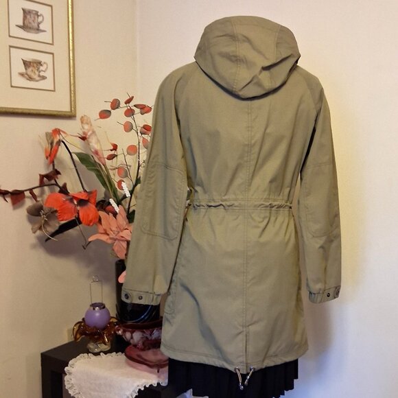 NWT Signal Hooded Gray Olive Green Lined Trench Coat Outerwear M - Picture 6 of 15